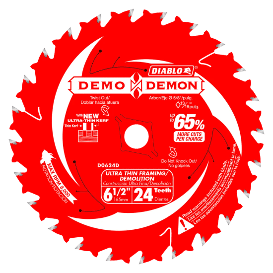 Ultra-Thin Framing/Demolition Saw Blade 24 Tooth 6-1/2"