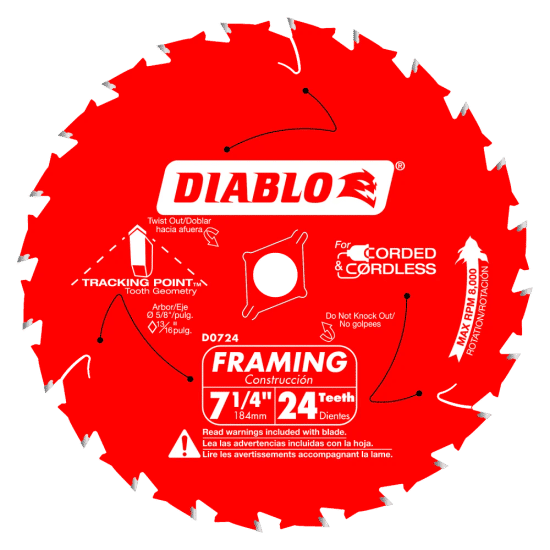 Framing Saw Blade 24 Tooth 7-1/4"