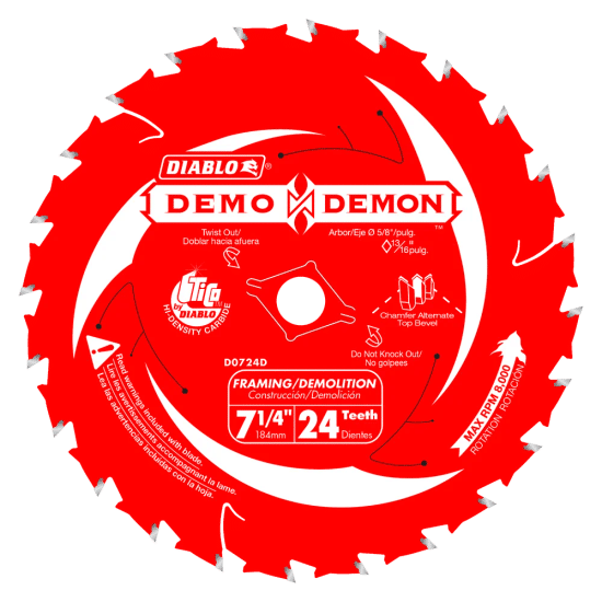 Framing/Demolition Saw Blade Demo Demon 24 Tooth 7-1/4"