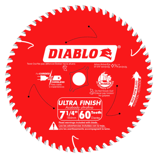 Circular Saw Blade Ultra Finish 60 Tooth 7-1/4"