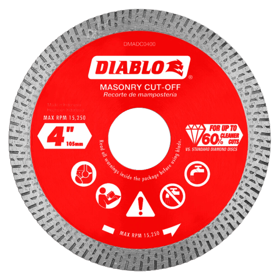 Diamond Continuous Rim Cut-Off Discs for Masonry 4"