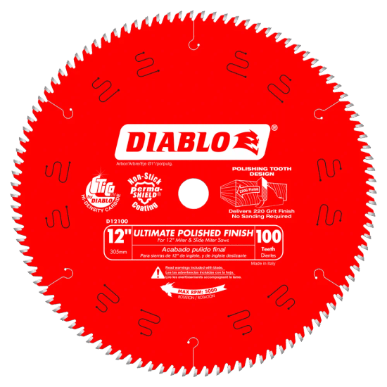 Wood Saw Blade Ultimate Polished Finish 100 Tooth 12"