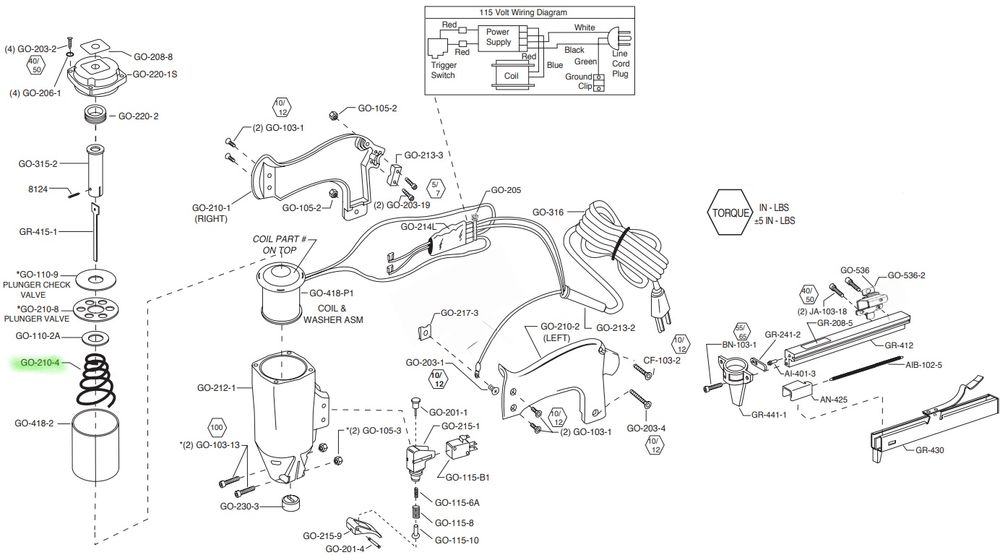 DuoFast Return Spring for ENC5418/CARPET PRO (GO2104) FloorBox