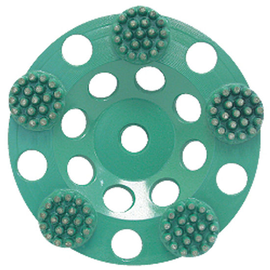 P4 Meules à boisseau à boutons pour le béton et la pierre naturelle. 5 boutons 5" x 5/8" - 11"