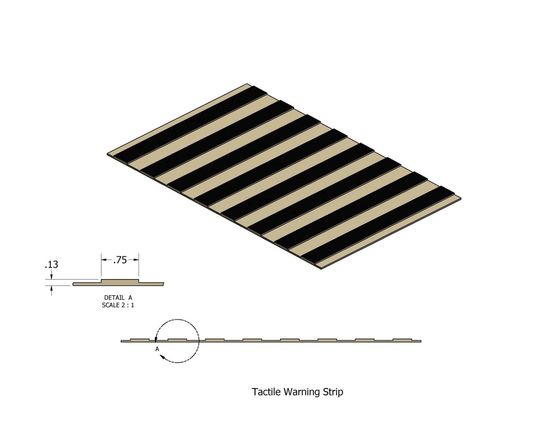 Tactile Warning Surface in Vinyl #28 Medium Grey Warning Surface 12" x 50'