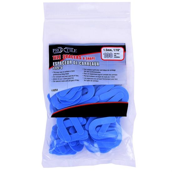 Tile Spacers Pro-X-Tile with "U" Shape 1/16" (Pack of 100)
