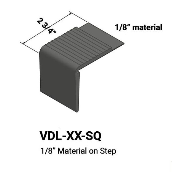 Stair Nosings #TA4 Gateway 1/8" material on step with square nose 12'
