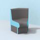 Banc de douche en angle Sanoasa Comoda rond 135° 23-5/8" x 25-63/64" x 24-13/32" 