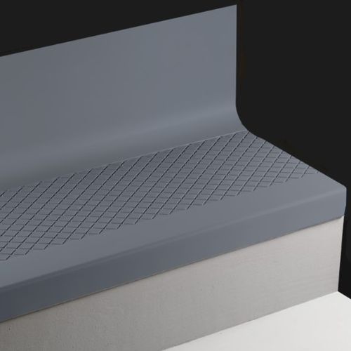 Johnsonite Angle Fit Rubber Stair Tread with Integrated Riser Diamond TH2 Blue Intensity 42