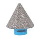 Fraise conique diamantée brasée sous-vide filetage 5/8"-11 grain 25 - 1/16" à 1-1/2"