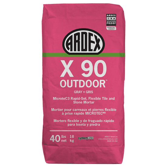 Tile and Stone Mortar X 90 Outdoor White 40 lb