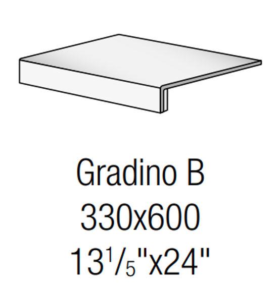 Floor Tile Norr 20 Farge Natural Gradino B Stair Nose 13" x 24" (Pack of 4)