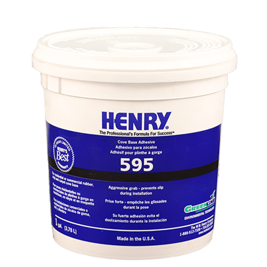 Cove Base Adhesive Henry 595 White 3.78 L