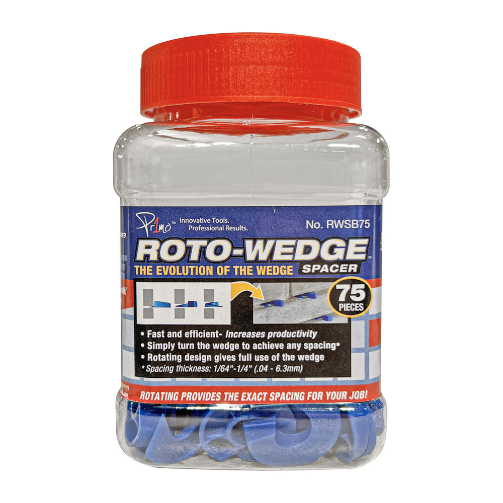 Centura Tile Spacers Roto-Wedge with C Shape for 1/64 to 1/4 Spacing  Thickness (Pack of 75) (RWSB75)