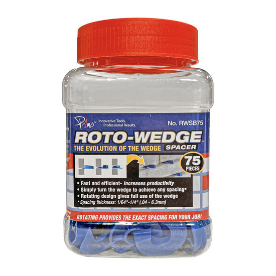 Tile Spacers Roto-Wedge with "C" Shape for 1/64" to 1/4" Spacing Thickness (Pack of 75)