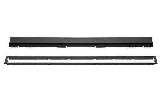 KERDI-LINE Linear Floor Drain with Solid Grate Design Brushed Stainless Steel (V4) Matte Black 3/4" x 39-3/8"