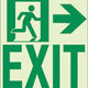 Ecoglo Enseigne murale de parcours d'évacuation aluminium "EXIT TO THE RIGHT" 8.4" x 8.89"