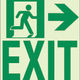 Ecoglo Wall Mounted Pathmarking Door Sign Aluminum "EXIT TO THE RIGHT" 8.4" x 8.89"