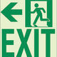 Ecoglo Enseigne murale de parcours d'évacuation aluminium "EXIT TO THE LEFT" 8.4" x 8.89"