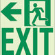 Ecoglo Wall Mounted Pathmarking Door Sign Aluminum "EXIT TO THE LEFT" 8.4" x 8.89"