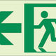 Ecoglo  Enseignes photoluminescentes de parcours d'évacuation aluminium "EXIT TO THE LEFT" 8" x 4.6"