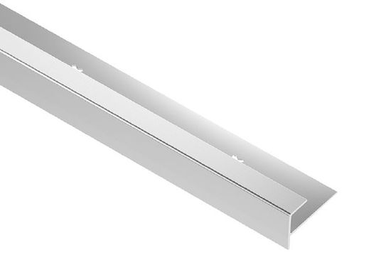 VINPRO-STEP Resilient Surface Stair-Nosing Profile Aluminum Anodized Brushed Chrome 9/32" (7 mm) x 8' 2-1/2"