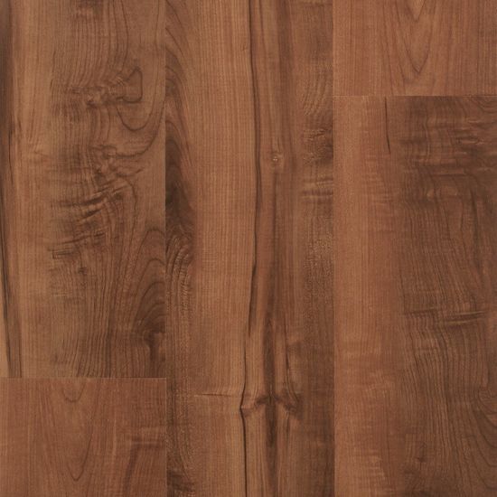 Planches de vinyle Sonata Wood érable champêtre brun rougeâtre Collé au sol 6" x 48"