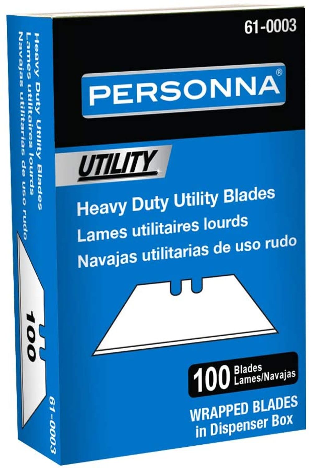 Personna Double Edge Razor Blades - 100 Pack - Personna Box Cutter Blades -  Heavy Duty Flooring Blades - Personna 61-0003