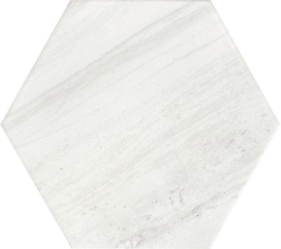 Tuiles plancher Lithos Hexagon White Mat 4-1/2" x 4"