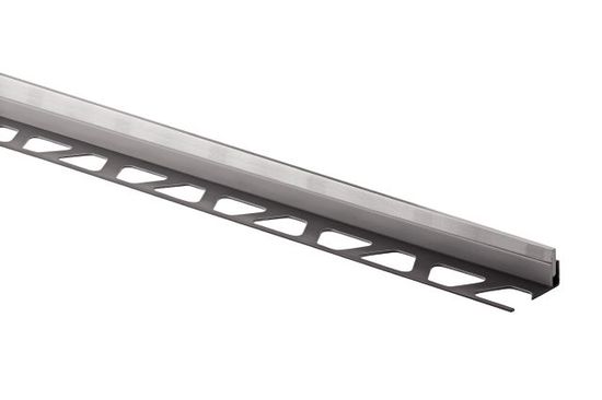 SHOWERPROFILE-SB Two-Part Shower Profile with Tapered Edge Stainless Steel (V2) 1/2" x 63"