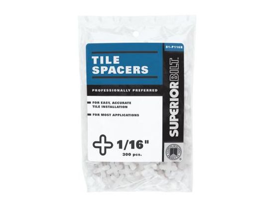 Tile Spacers SuperiorBilt "+" Shape 1/16" (Pack of 300)