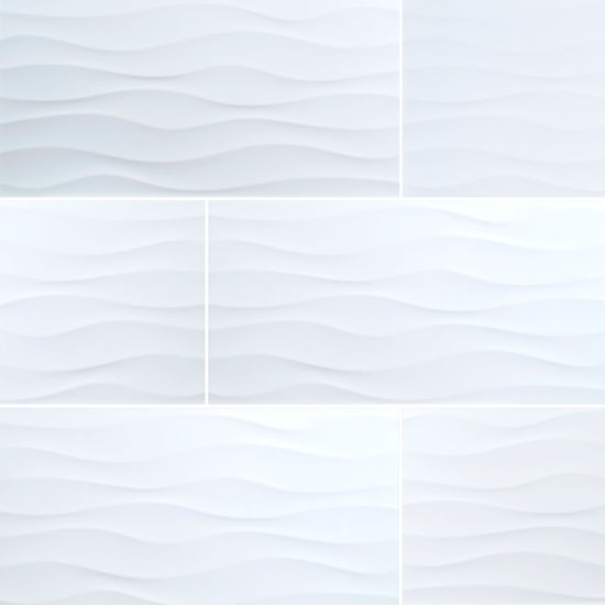 Wall Tiles Dymo Wavy White Glossy 12" x 24"