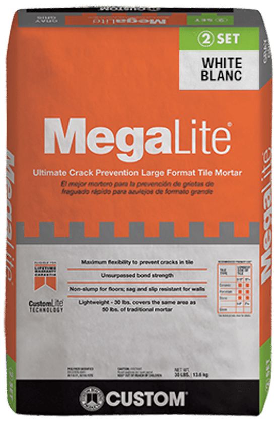 Mortier à carreaux grand format anti-fissure Megalite blanc 30 lb