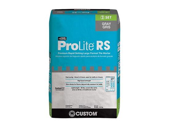 Mortier haut de gamme à prise rapide pour carreaux grand format ProLite RS gris 30 lb