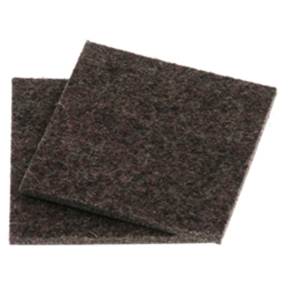 FlexiFelt Industrial Strenght Adhesive Dark Felt Pads 3" x 3" (Pack of