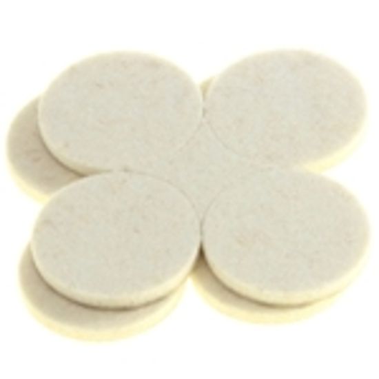 Industrial Strenght Adhesive White Felt Pads 1 1/2" (Pack of 8)