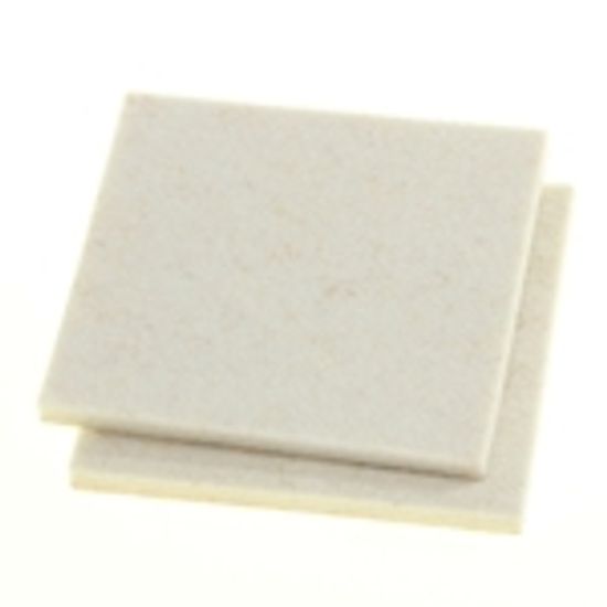 Industrial Strenght Adhesive White Felt Pads 3" x 3" (Pack of 2)