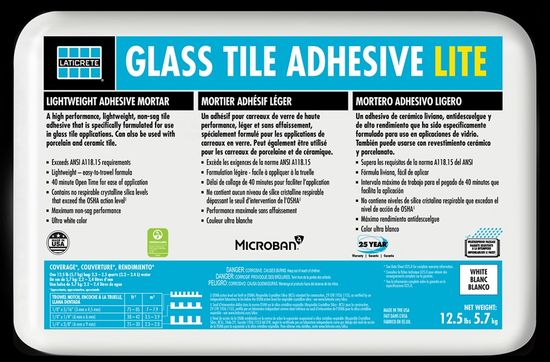 Glass Tile Adhesive Lite White 12.5 lb