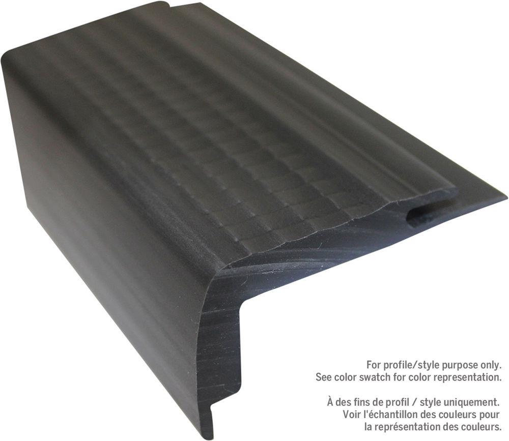 MD PRO Vinyl Double Insert Stair Nosing Black 040 1" x 2" x 12' (FPNT4230BLK12) FloorBox