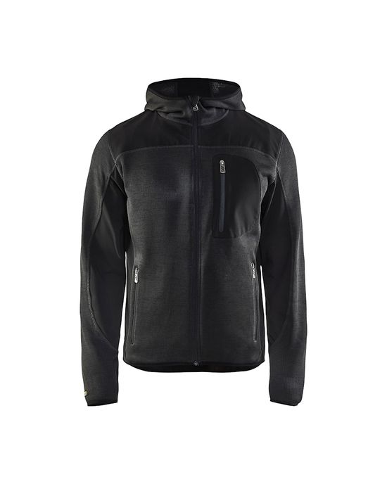 Veste tricotée gris foncé/noir - XL