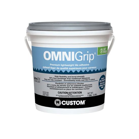 Lightweight Tile Adhesive Omnigrip Premium White 1 gal