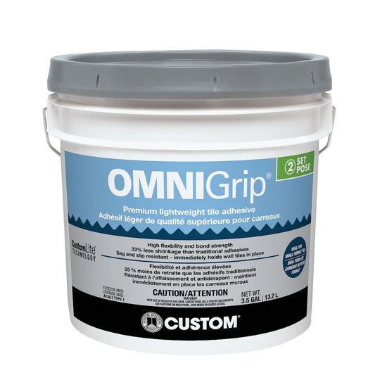 Lightweight Tile Adhesive Omnigrip Premium White 3.5 gal