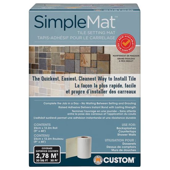 Tile Setting Adhesive Mat SimpleMat 9" x 40' (30 sqft)