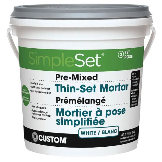 Pre-Mixed Thin-Set Mortar SimpleSet White 1 gal
