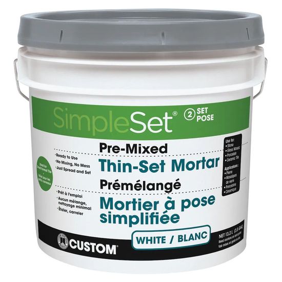 Custom Building Products SimpleSet White Thin-Set Mortar 3.5 gal Custom Building Products SimpleSet White Thin-Set Mortar 3.5 gal