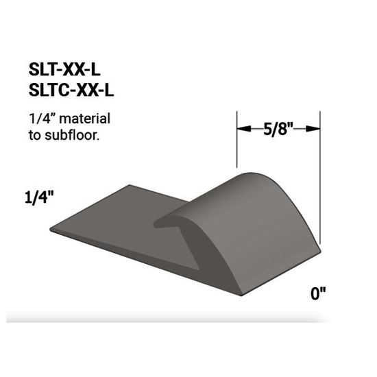 Vinyl Slim Line Transitions #55 Silver Grey 1/4" material to subfloor 5/8" x 12'