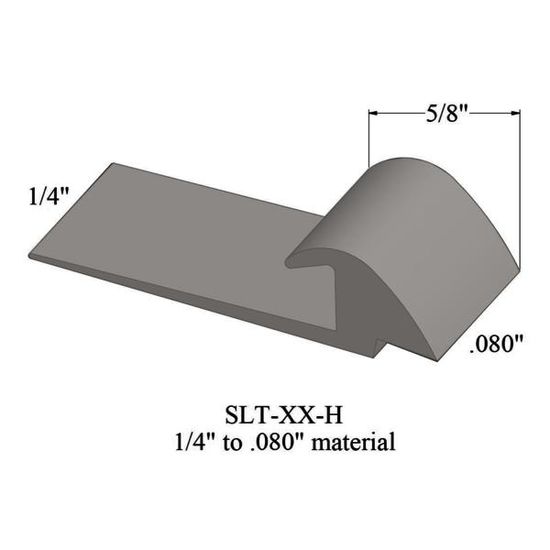 Vinyl Slim Line Transitions #55 Silver Grey 1/4" to 1/16" material with contour edge 5/8" x 12'
