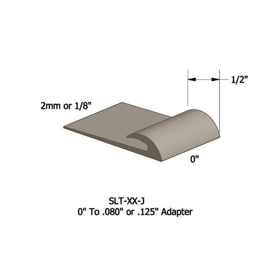 Vinyle Slim Line Transitions #09 Clay 1/16" ou 1/8" material to subfloor avec contour edge 1/2" x 12'