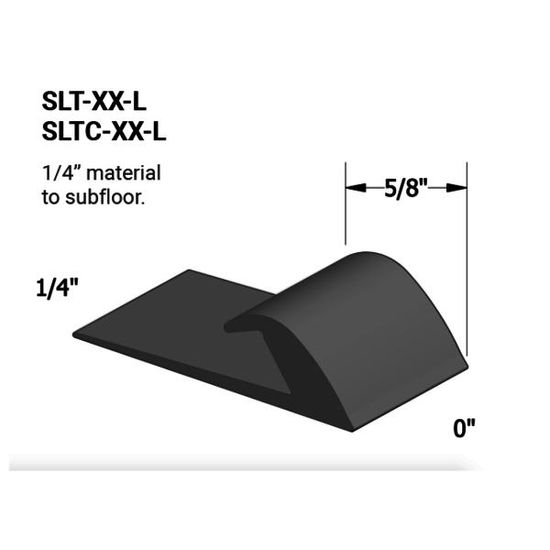 Vinyl Slim Line Transitions #40 Black 1/4" material to subfloor with contour edge 5/8" x 12'