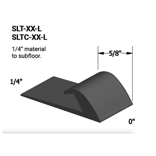 Vinyle Slim Line Transitions #20 Charcoal 1/4" material to subfloor avec contour edge 5/8" x 12'